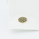 lines and squares 9ct yellow gold cufflinks - cuff