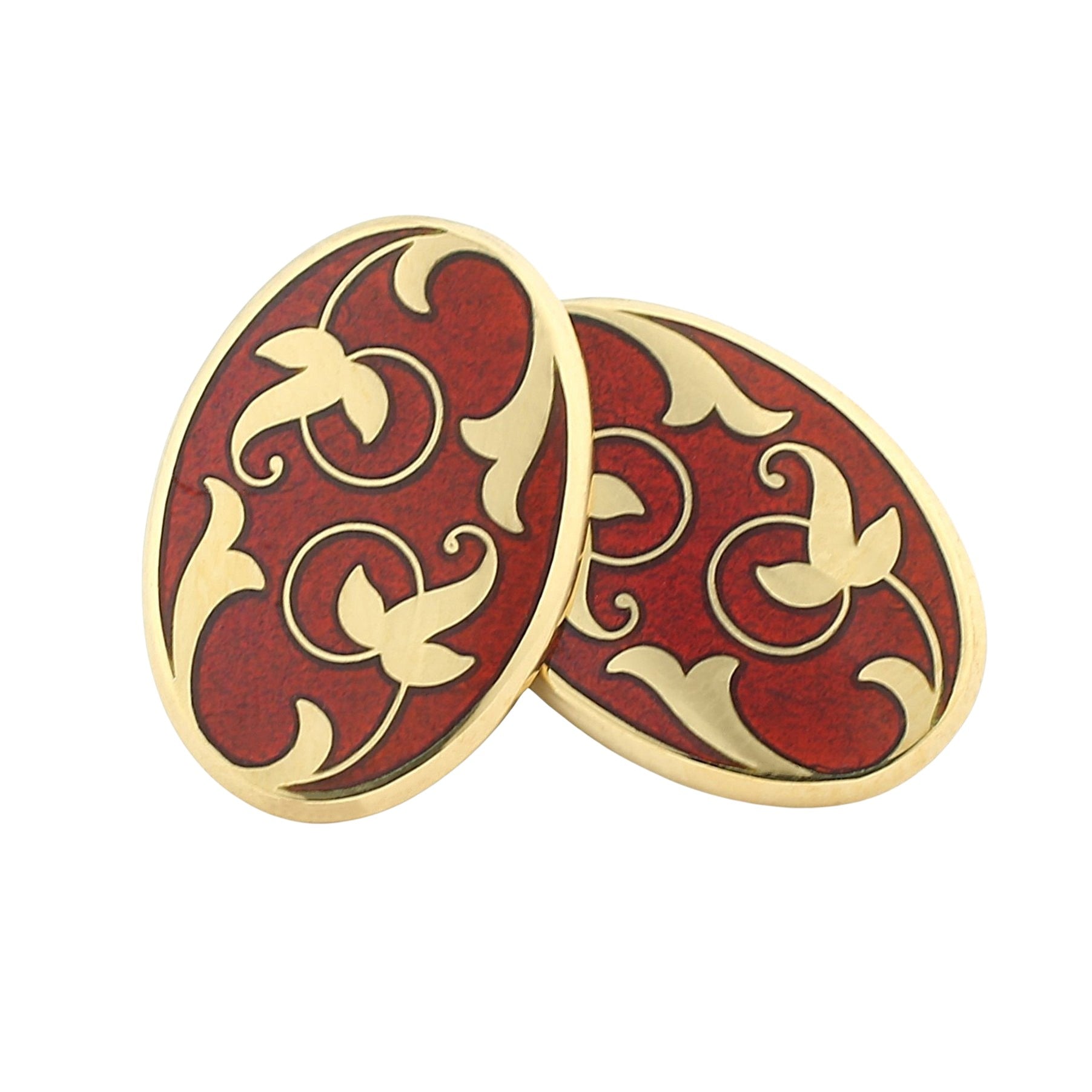 burnt russet ivy 9ct yellow gold cufflinks - main