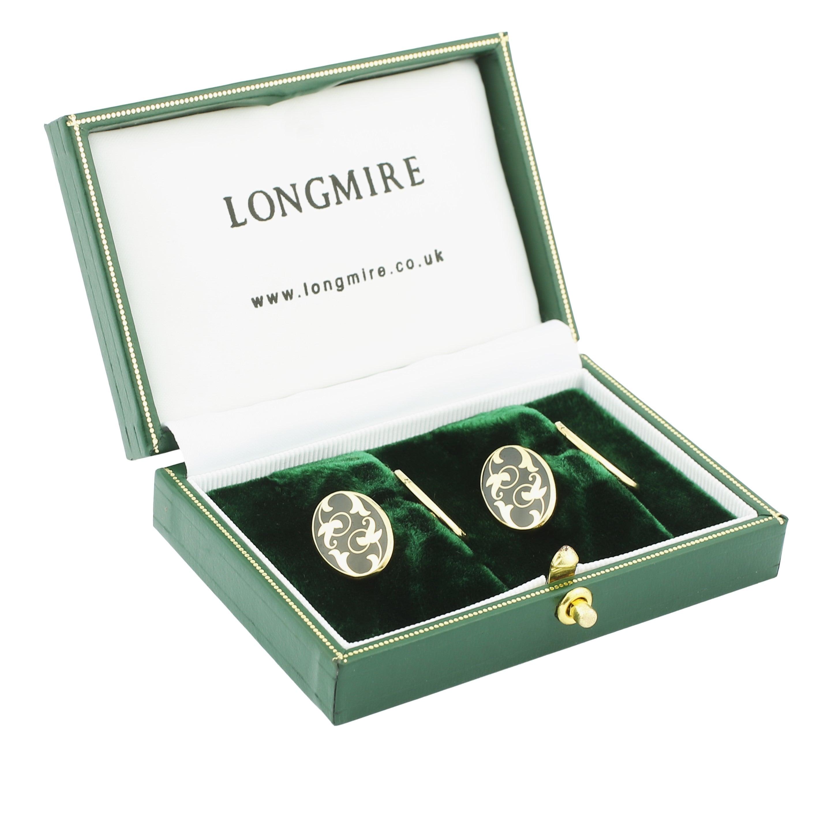 black ivy 9ct yellow gold cufflinks - boxed