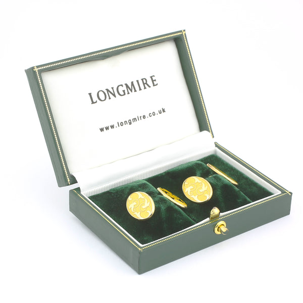 yellow ivy 9ct yellow gold cufflinks - boxed