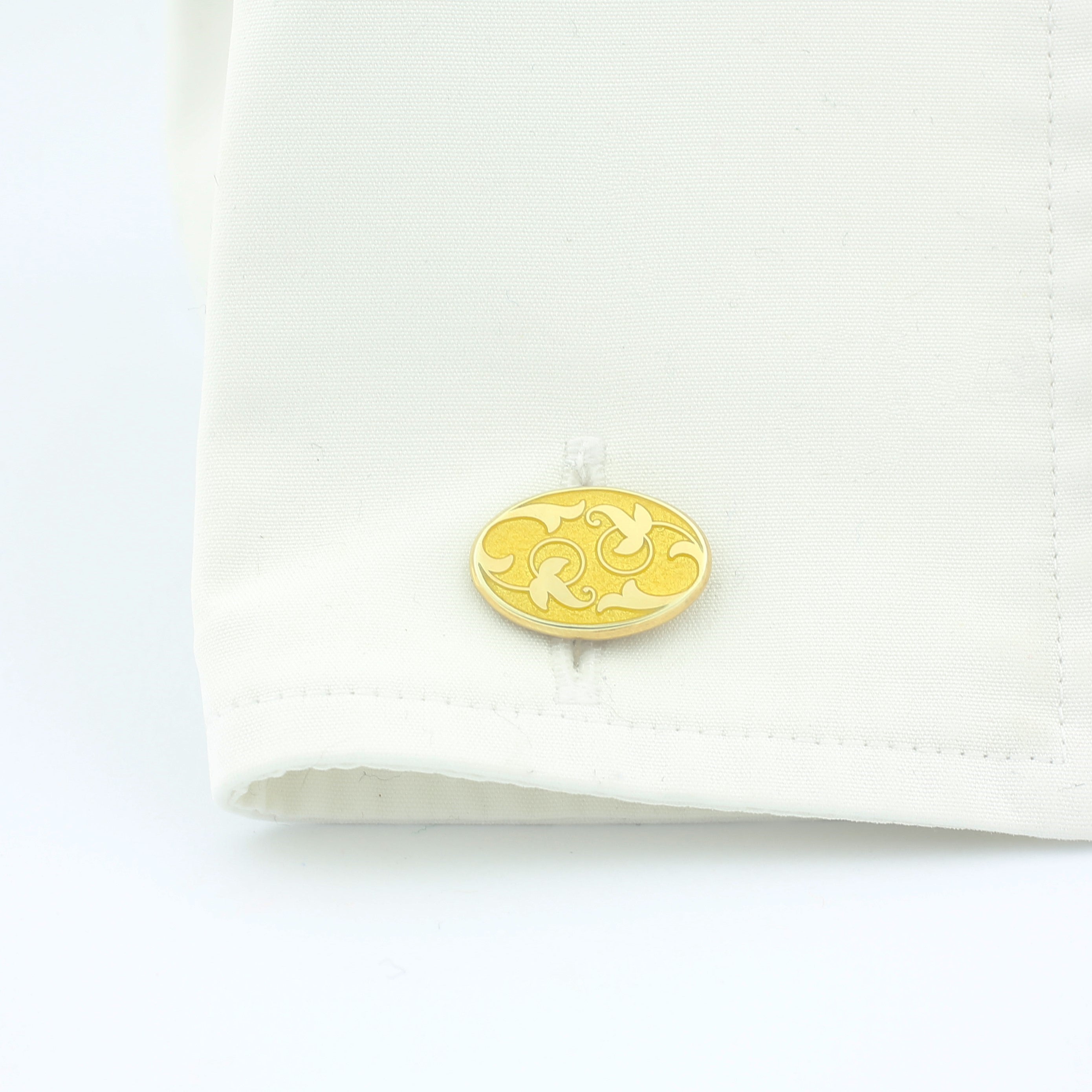 yellow ivy 9ct yellow gold cufflinks - cuff