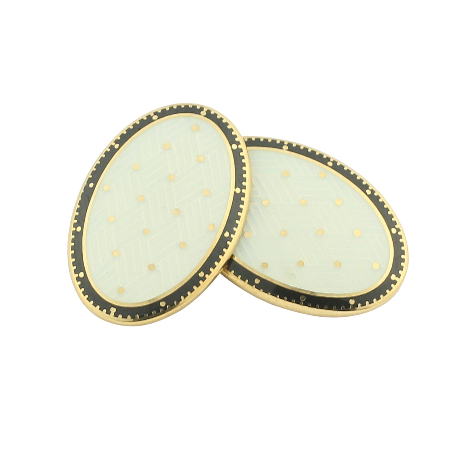 basket weave cufflinks 9ct gold - main