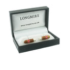 cigar hand enamelled sterling silver cufflinks - boxed