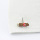 cigar hand enamelled sterling silver cufflinks - cuff