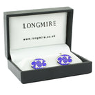 IVY BLUE ENAMEL sterling silver cufflinks - boxed