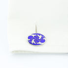 IVY BLUE ENAMEL sterling silver cufflinks - cuff
