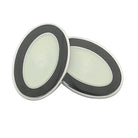 DOUBLE OVAL BLACK/WHITE ENAMEL sterling silver CUFFLINKS - cufflink