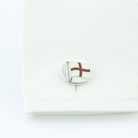st george's flag red and white enamel - cuff