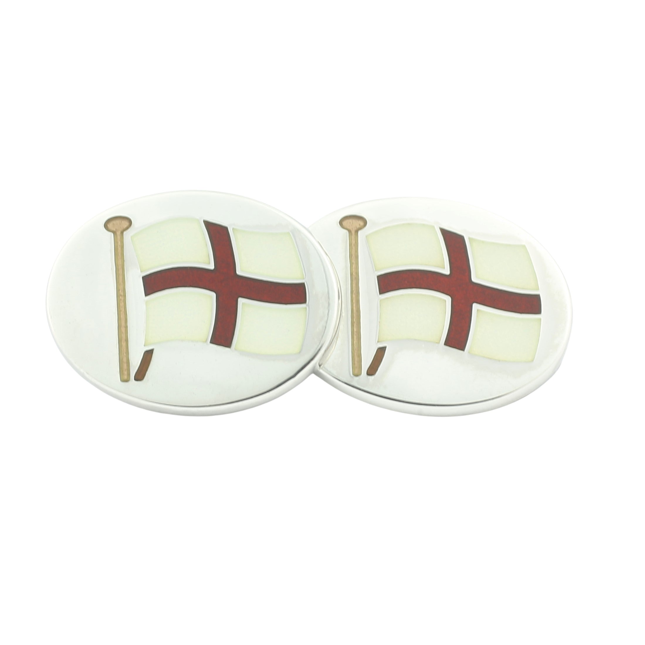 st george's flag red and white enamel - main