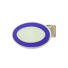 double oval blue/white enamel sterling silver t-bar cufflinks - main