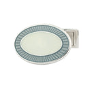 double oval grey/white enamel sterling silver t-bar cufflinks - main