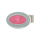 double oval steely grey/fuchsia pink sterling silver t-bar cufflinks - main