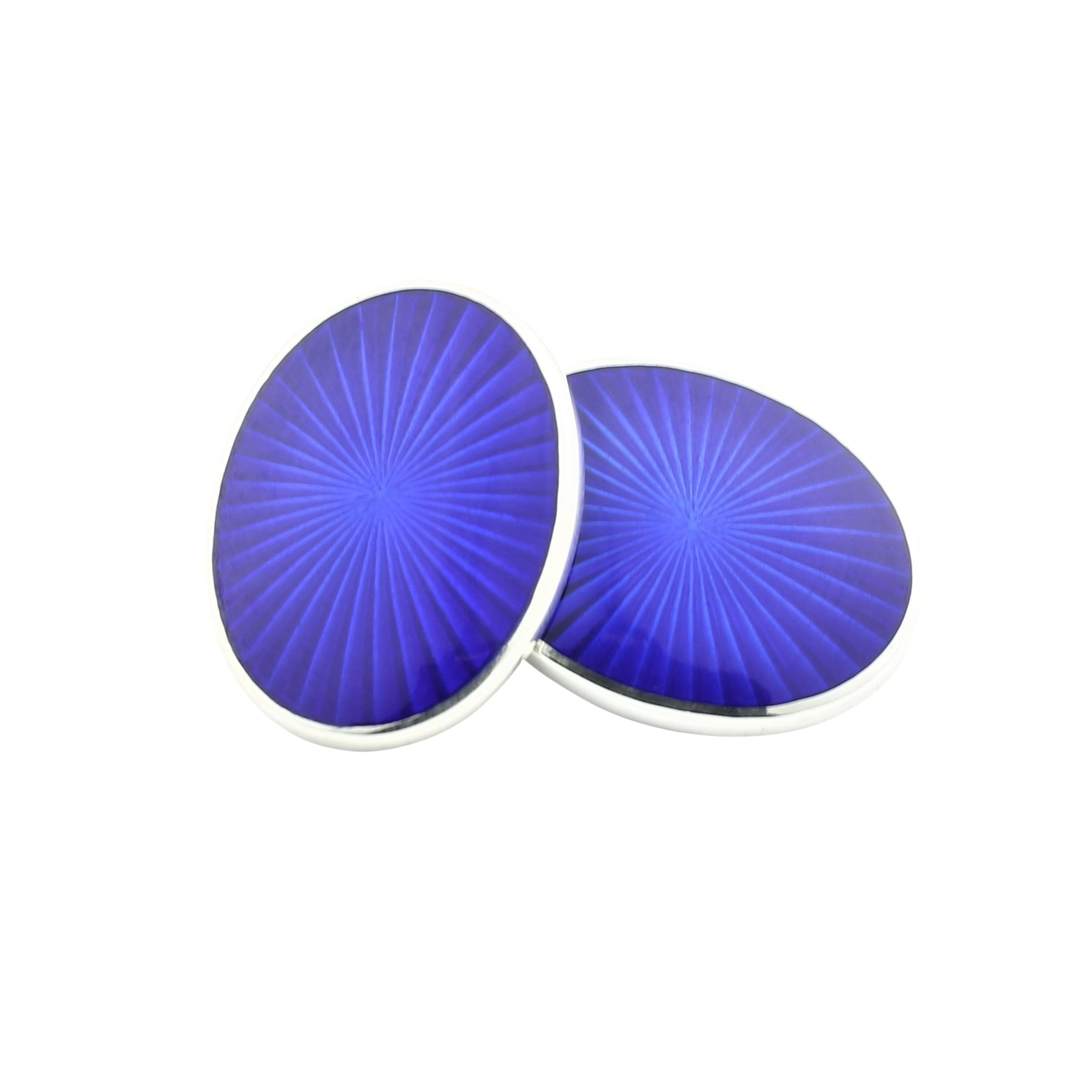 STARBURST BLUE ENAMEL sterling silver DRESS SET - links
