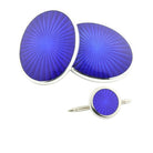 STARBURST BLUE ENAMEL sterling silver DRESS SET - main