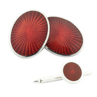 STARBURST RED ENAMEL sterling silver DRESS SET - main