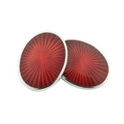 STARBURST RED ENAMEL sterling silver CUFFLINKS - main