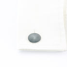 STARBURST GREY ENAMEL sterling silver CUFFLINKS - cuff