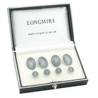 STARBURST GREY ENAMEL sterling silver DRESS SET - boxed