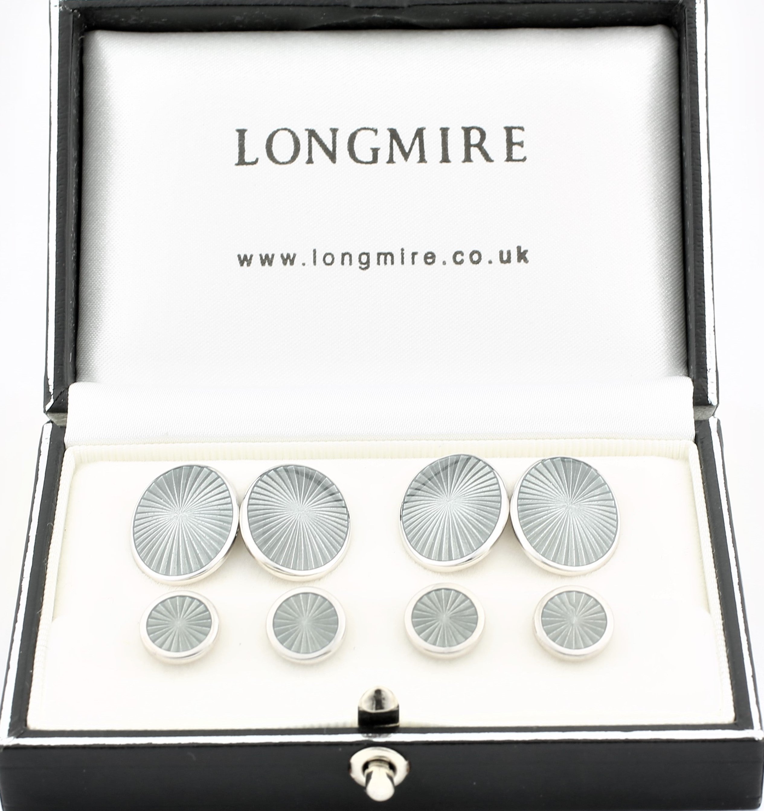 STARBURST GREY ENAMEL DRESS SET - boxed