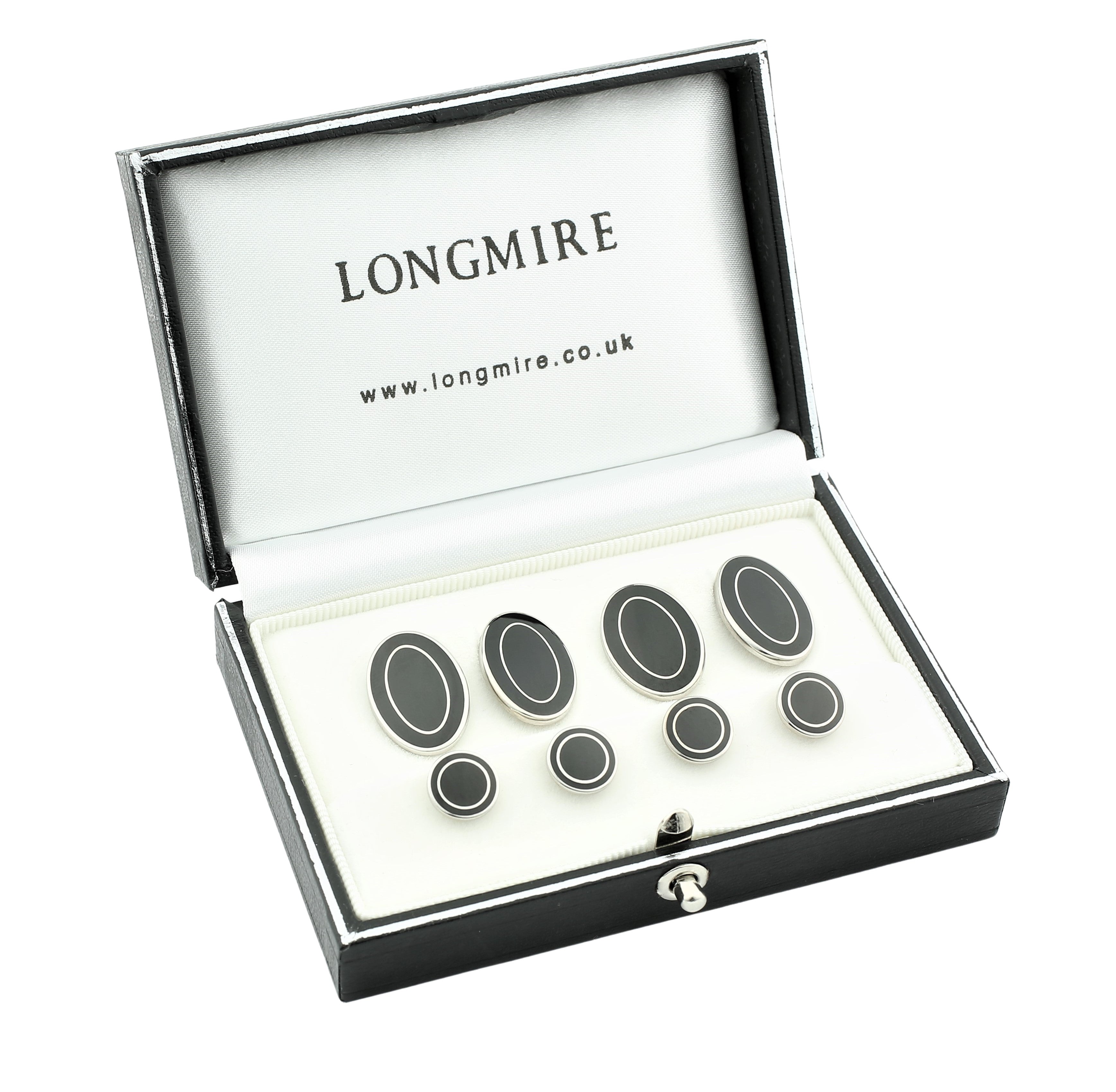 DOUBLE OVAL DRESS SET BLACK/BLACK ENAMEL - main