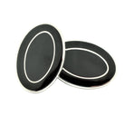 DOUBLE OVAL DRESS SET BLACK AND BLACK ENAMEL - cufflinks