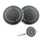 double circle black/black enamel sterling silver dress set - main