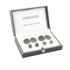 double circle black/black enamel sterling silver dress set - boxed