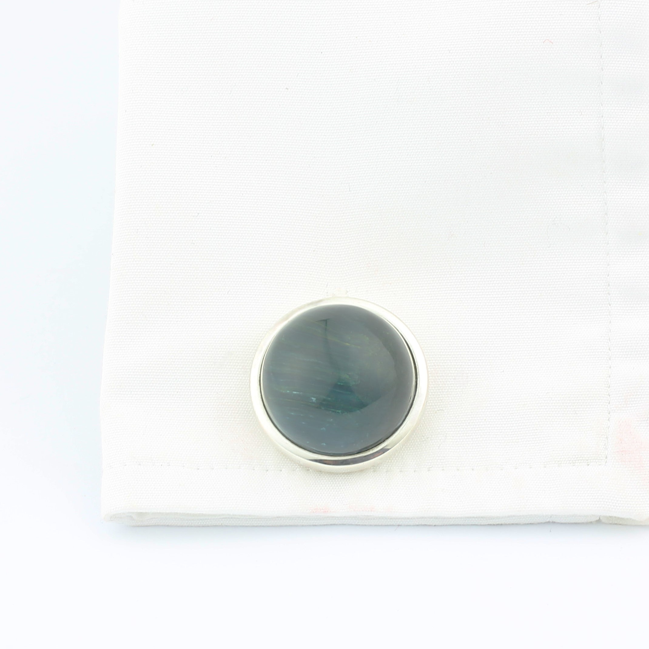 ROCK CRYSTAL CABOCHON CUFFLINKS - cuff