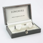 boxing glove cufflinks cacholong & onyx - boxed