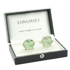 smiling frog prasoilote sterling silver cufflinks - boxed