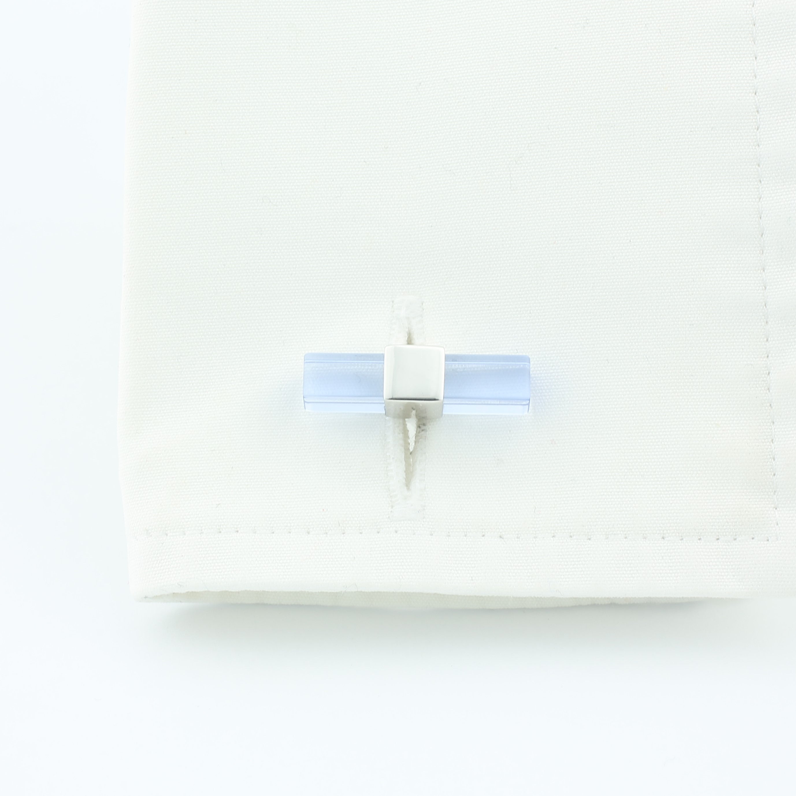 pale blue perspex baton cufflinks - cuff