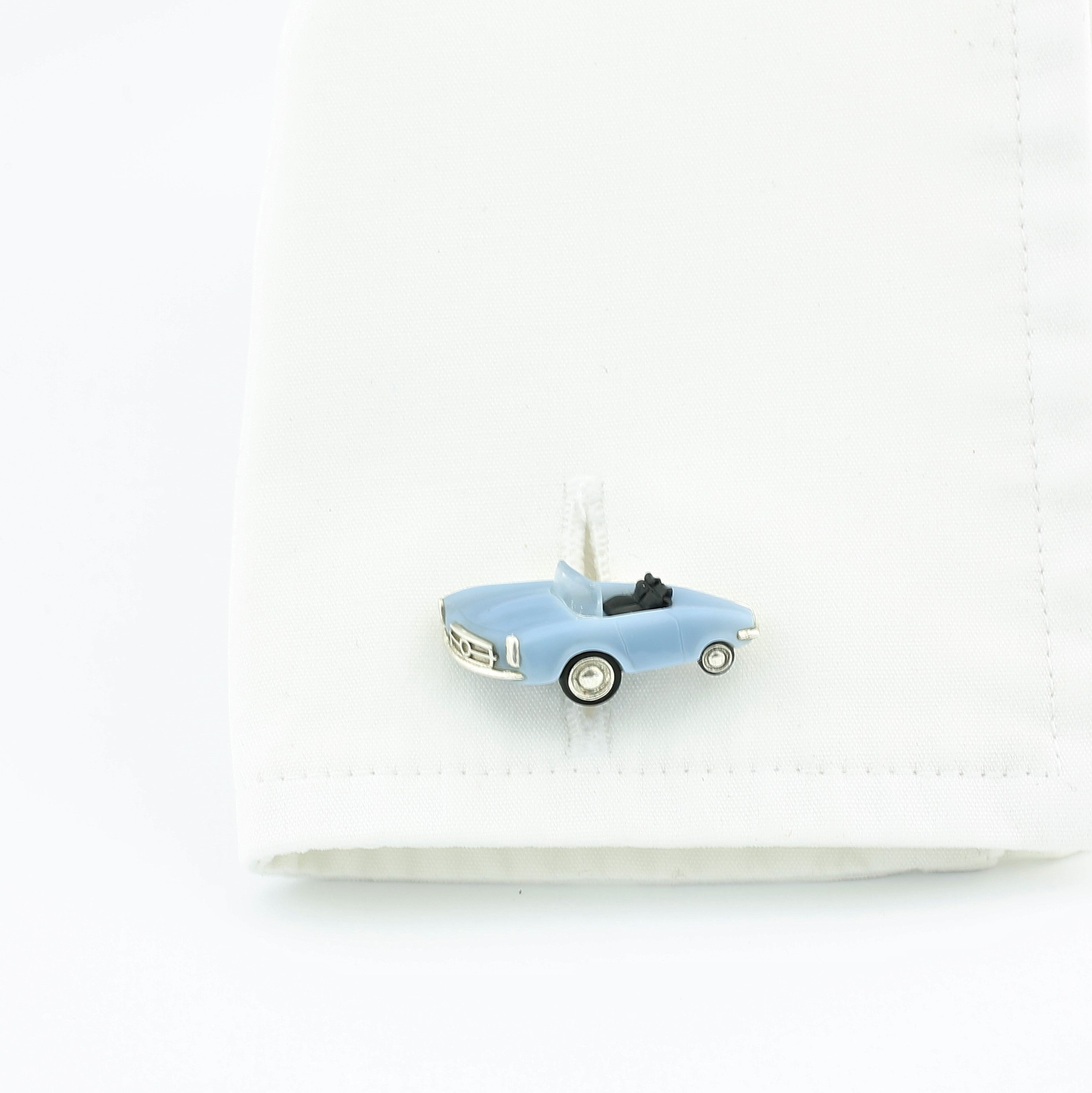 ice blue sports car cufflinks - cuff