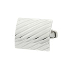 horizontal oblong curved sterling silver cufflinks - main