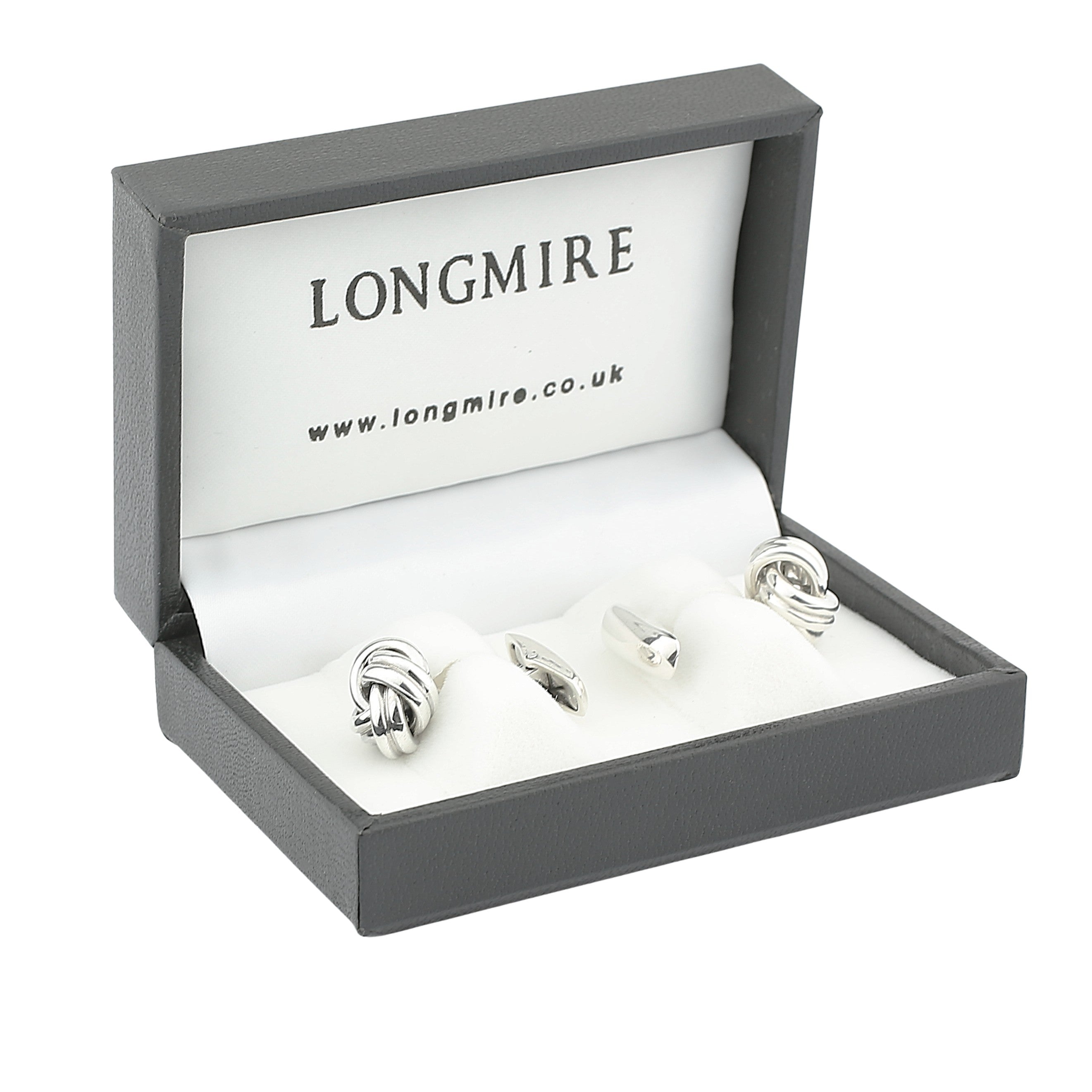 classic knot sterling silver cufflinks - boxed