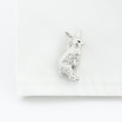 rabbit upstanding sterling silver cufflinks - cuff