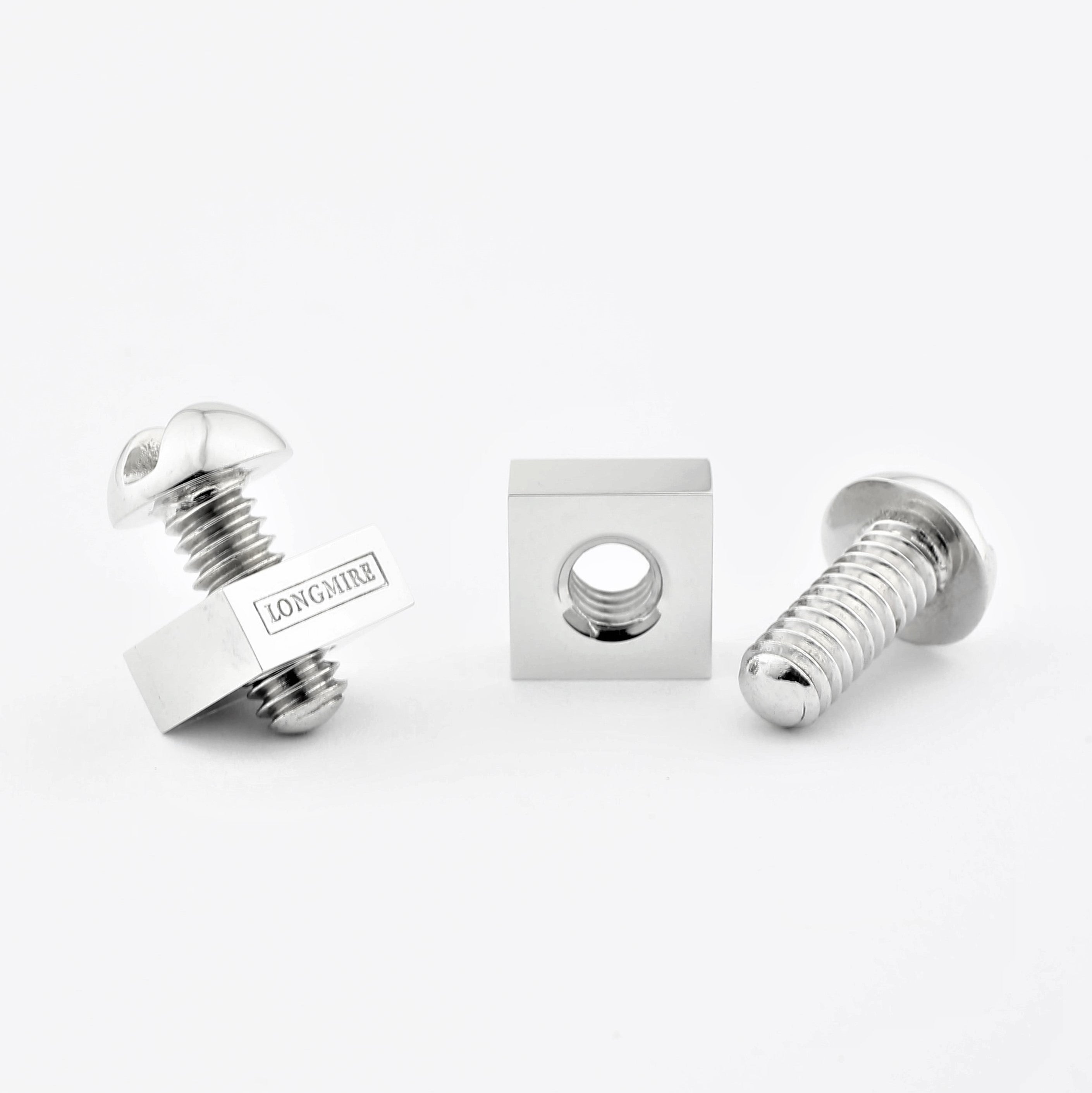Nut and bolt cufflinks in silver - pair