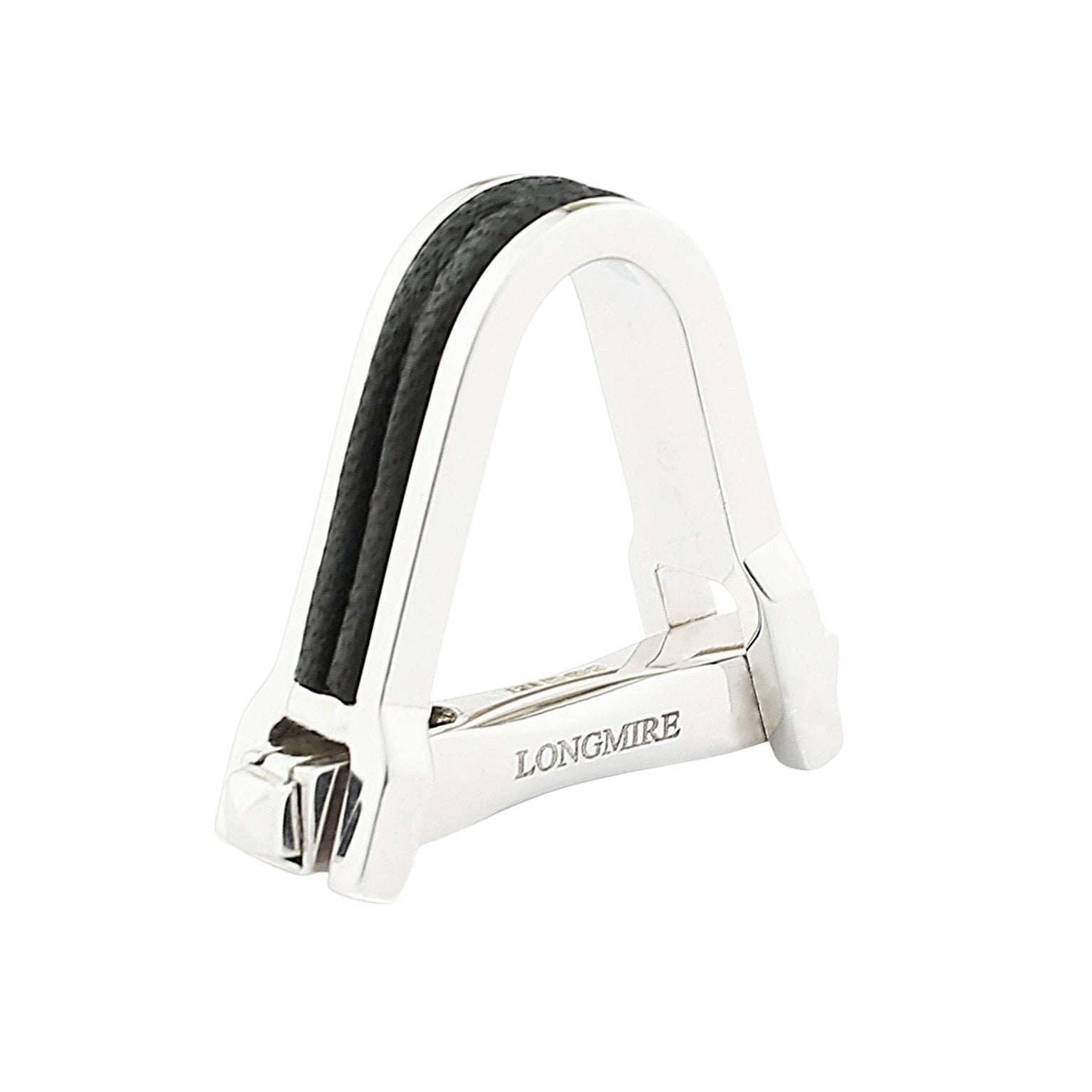 stirrup braided leather sterling sliver cufflinks -  main
