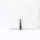 stirrup braided leather sterling sliver cufflinks - cuff