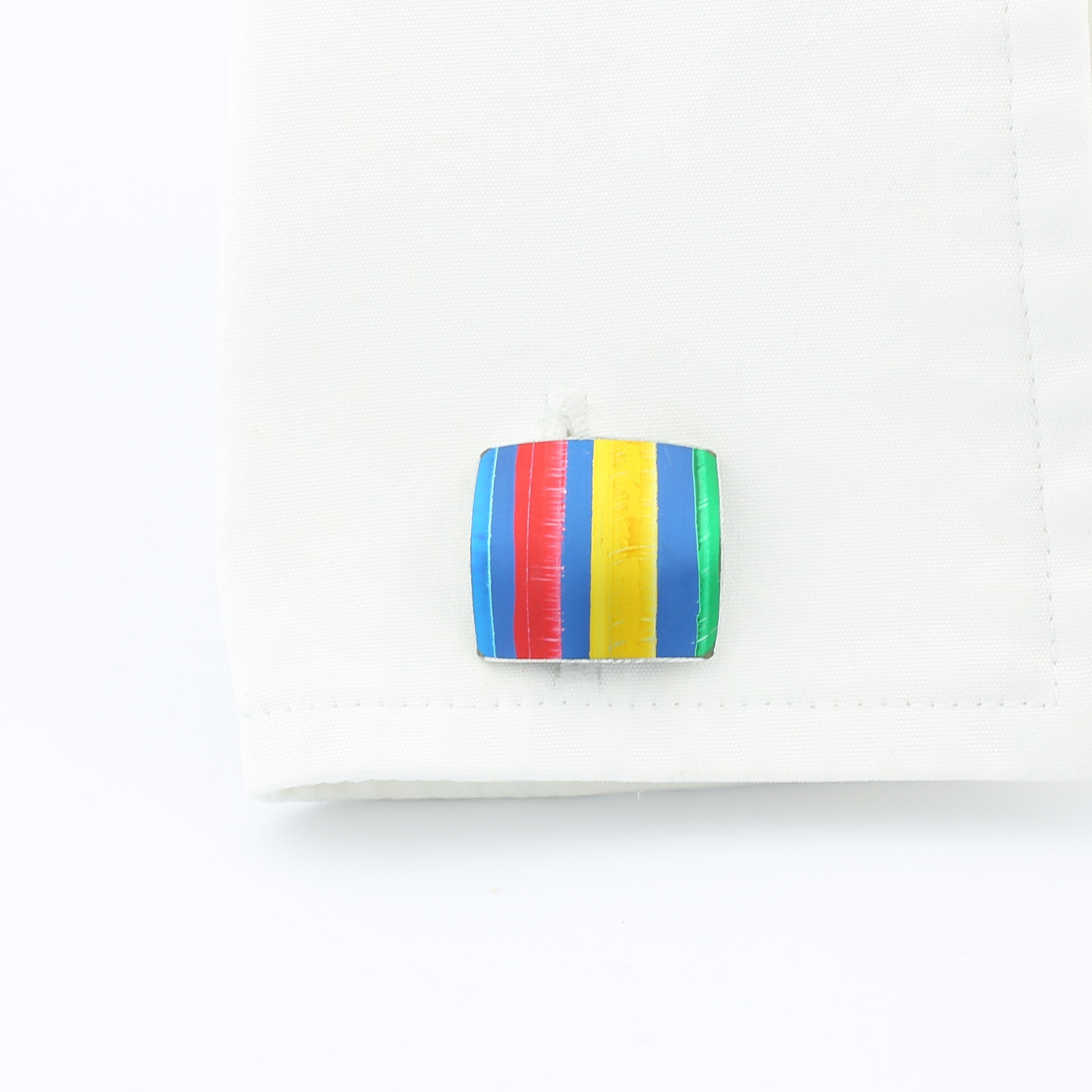 deck chair striped design aluminium cufflinks - cuff