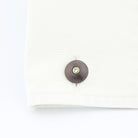 dumbbells steel with diamond inset cufflinks - cuff