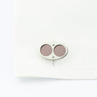 oval with concentric ion circles steel cufflinks - cuff