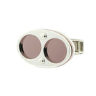 oval with concentric ion circles steel cufflinks - main
