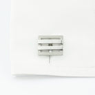 rectangle double bar steel cufflinks - cuff