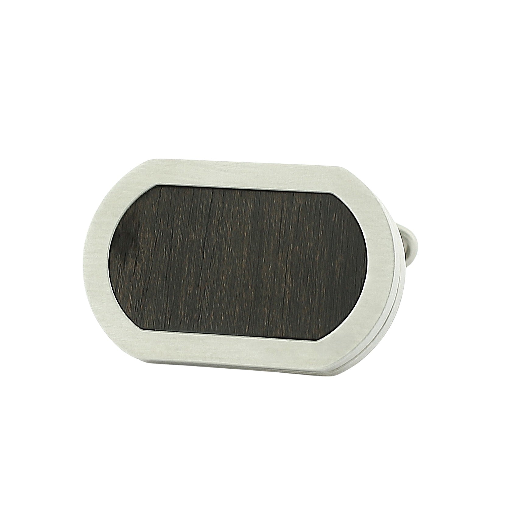 matt ebony oblong steel cufflinks - main