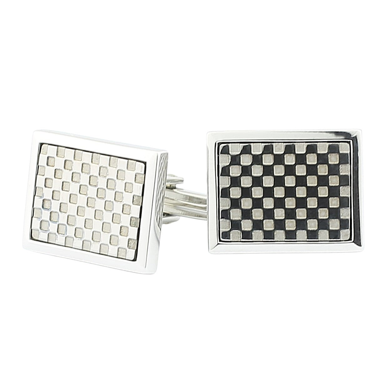 chequerboard steel cufflinks - main