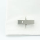 h-bar solid steel with diamond inset cufflinks - cuff