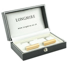 h-bar pale rose gold and steel cufflinks - boxed