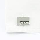 spiral column rectangular steel cufflinks -cuff