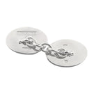 DOUBLE OVAL BLUE/TRANSPARENT GREY ENAMEL 18ct WHITE GOLD CUFFLINKS  - rear