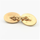 basket weave blush enamel 18ct rose gold cufflinks - rear